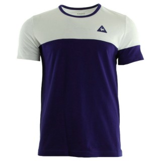 Le Coq Sportif Merrela Tee Ss M Optical Blanc Ultra Blue Blanc T-Shirts Manches Courtes Homme Moins Cher